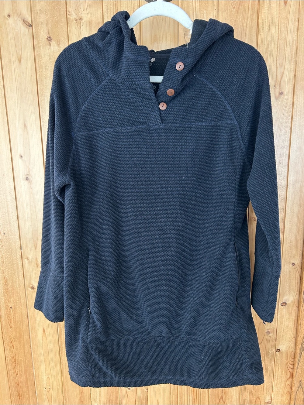 Women’s 44 Degrees North Long Cozy Hoodie Iris/Dark Blue Size Small